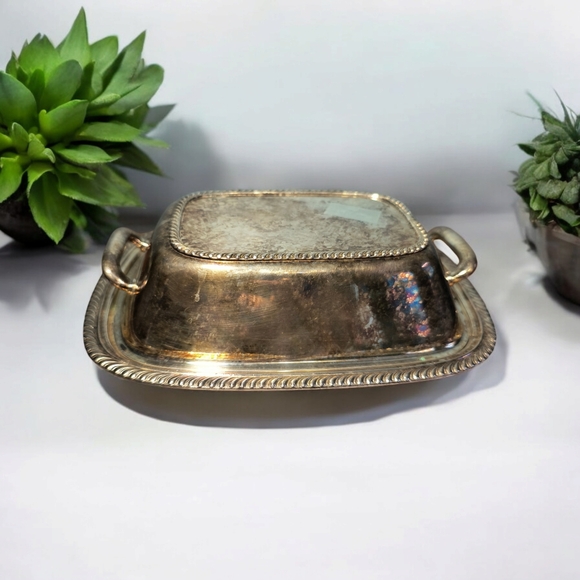 Butter dish, FIESTA ONEIDA silver, with lid and handle.  Antique, rare.  Observa - Picture 17 of 17
